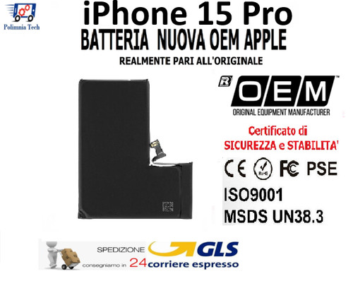 Apple iphone pro - 15, batteria